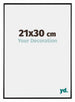 Evry Plastique Cadre Photo 21x30cm Noir Tres Brillant De Face Mesure | Yourdecoration.fr