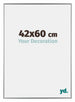 Evry Plastique Cadre Photo 42x60cm Argent De Face Mesure | Yourdecoration.fr