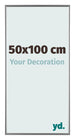 Evry Plastique Cadre Photo 50x100cm Argent De Face Mesure | Yourdecoration.fr