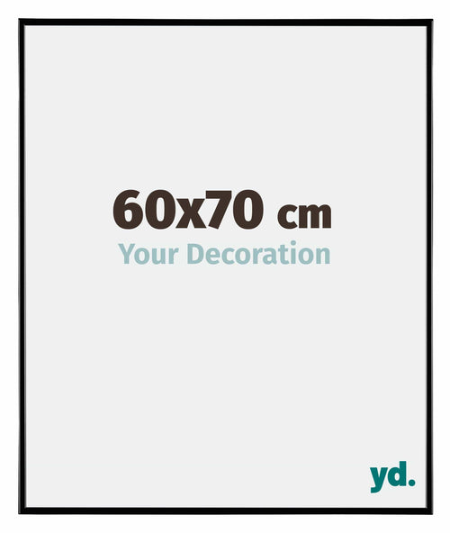 Evry Plastique Cadre Photo 60x70cm Noir Tres Brillant De Face Mesure | Yourdecoration.fr