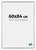 Evry Plastique Cadre Photo 60x84cm Argent De Face Mesure | Yourdecoration.fr