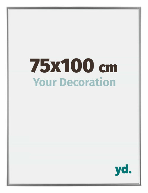 Evry Plastique Cadre Photo 75x100cm Argent De Face Mesure | Yourdecoration.fr