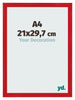 Cadre Photo A4 - 21x29,7 cm - Rouge - MDF - Pisa