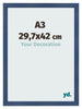 Cadre Photo A3 - 29,7x42 cm - Bleu Foncé Patiné - MDF - Pisa