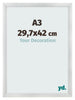 Cadre Photo A3 - 29,7x42 cm - Argent Mat - MDF - Pisa