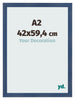 Cadre Photo A2 - 42x59,4 cm - Bleu Foncé Patiné - MDF - Pisa
