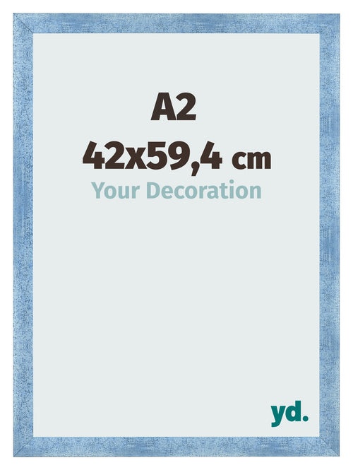 Cadre Photo A2 - 42x59,4 cm - Bleu Brillant Patiné - MDF - Pisa