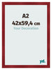 Cadre Photo A2 - 42x59,4 cm - Vin Rouge Patiné - MDF - Pisa