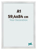 Cadre Photo A1 - 59,4x84 cm - Argent Mat - MDF - Pisa