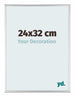 Kent Aluminium Cadre Photo 24x32cm Argent Brillant De Face Mesure | Yourdecoration.fr