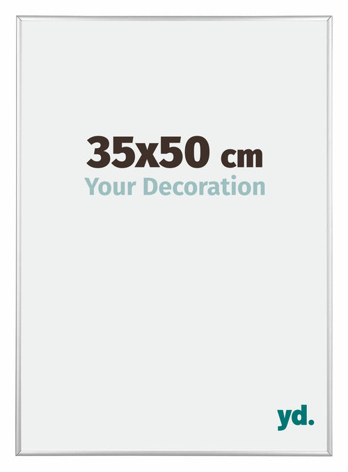 Kent Aluminium Cadre Photo 35x50cm Argent Brillant De Face Mesure | Yourdecoration.fr