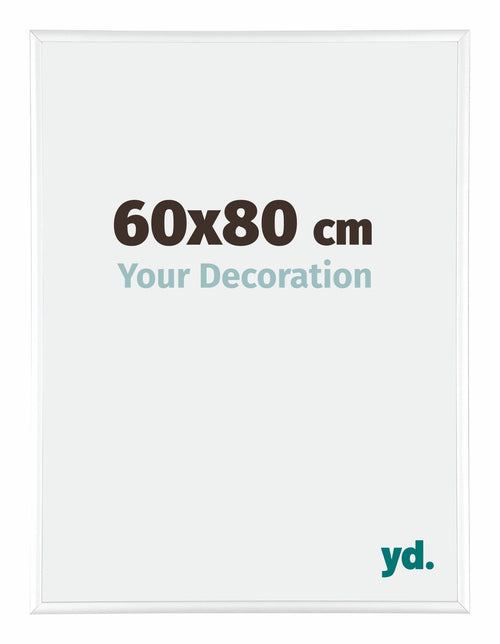 Kent Aluminium Cadre Photo 60x80cm Blanc Brillant De Face Mesure | Yourdecoration.fr