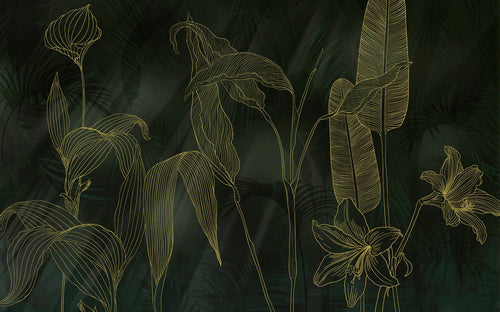 Komar Darkest Green Intisse Papier Peint 400x250cm 4 bandes | Yourdecoration.fr