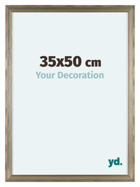 Lincoln Bois Cadre Photo 35x50cm Argent De Face Mesure | Yourdecoration.fr