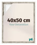 Lyon MDF Cadre Flottant 40x50cm Blanc Vintage De Face Mesure | Yourdecoration.fr