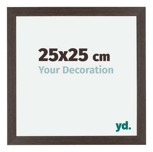 Mura MDF Cadre Photo 25x25cm Chêne Foncé De Face Mesure | Yourdecoration.fr