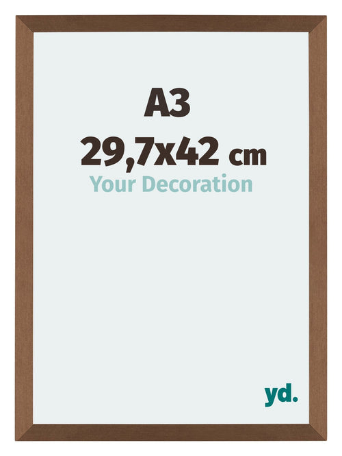 Mura MDF Cadre Photo 29 7x42cm A3 Cuivre Decor De Face Mesure | Yourdecoration.fr