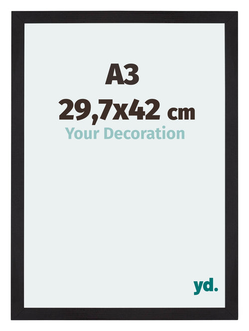 Mura MDF Cadre Photo 29 7x42cm A3 Noir Grain De Bois De Face Mesure | Yourdecoration.fr