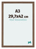 Mura MDF Cadre Photo 29 7x42cm A3 Noyer Sombre De Face Mesure | Yourdecoration.fr
