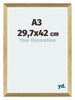 Mura MDF Cadre Photo 29 7x42cm A3 Or Brillant De Face Mesure | Yourdecoration.fr