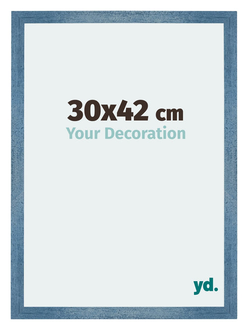 Mura MDF Cadre Photo 30x42cm Bleu Brillant Geveegd De Face Mesure | Yourdecoration.fr