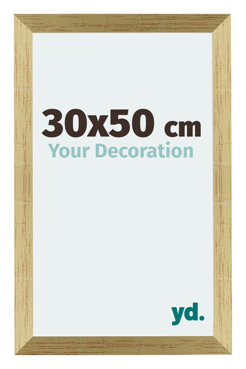 Mura MDF Cadre Photo 30x50cm Or Brillant De Face Mesure | Yourdecoration.fr