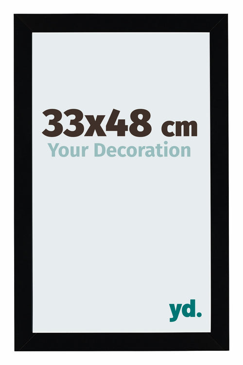 Mura MDF Cadre Photo 33x48cm Noir Brillant De Face Mesure | Yourdecoration.fr