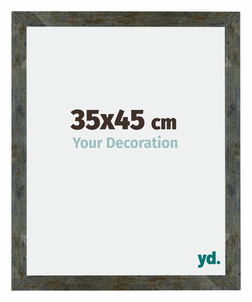 Mura MDF Cadre Photo 35x45cm Bleu Or Mélangé De Face Mesure | Yourdecoration.fr