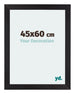 Mura MDF Cadre Photo 45x60cm Noir Grain De Bois De Face Mesure | Yourdecoration.fr