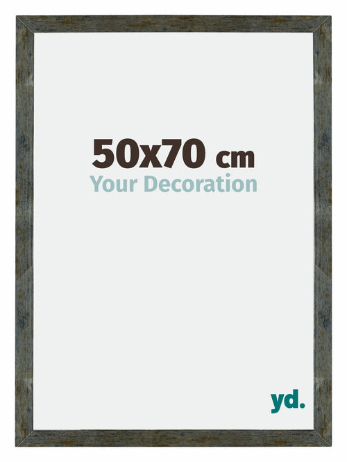 Mura MDF Cadre Photo 50x70cm Bleu Or Mélangé De Face Mesure | Yourdecoration.fr