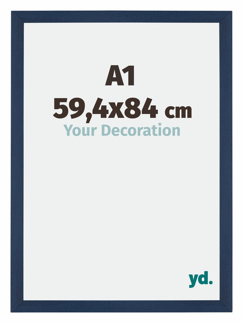 Mura MDF Cadre Photo 59 4x84cm A1 Bleu Foncé Patine De Face Mesure | Yourdecoration.fr
