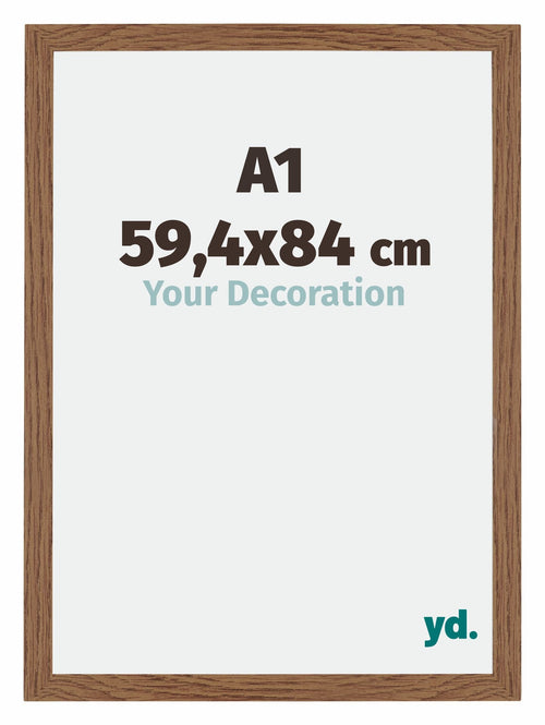 Mura MDF Cadre Photo 59 4x84cm A1 Chêne Rustique De Face Mesure | Yourdecoration.fr