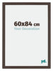 Mura MDF Cadre Photo 60x84cm Chêne Foncé De Face Mesure | Yourdecoration.fr