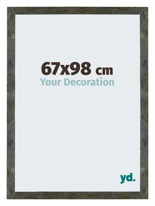 Mura MDF Cadre Photo 67x98cm Bleu Or Melange De Face Mesure | Yourdecoration.fr