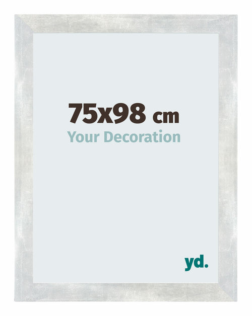 Mura MDF Cadre Photo 75x98cm Argent Brillant De Face Mesure | Yourdecoration.fr
