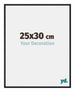 New York Aluminium Cadre Photo 25x30cm Noir Mat De Face Mesure | Yourdecoration.fr