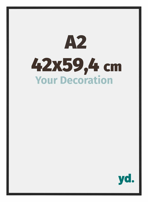 New York Aluminium Cadre Photo 42x59 4cm A2 Noir Mat De Face Mesure | Yourdecoration.fr