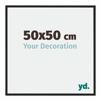New York Aluminium Cadre Photo 50x50cm Noir Mat De Face Mesure | Yourdecoration.fr