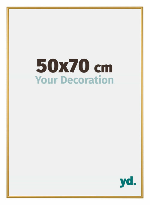 New York Aluminium Cadre Photo 50x70cm Or Brillant De Face Mesure | Yourdecoration.fr