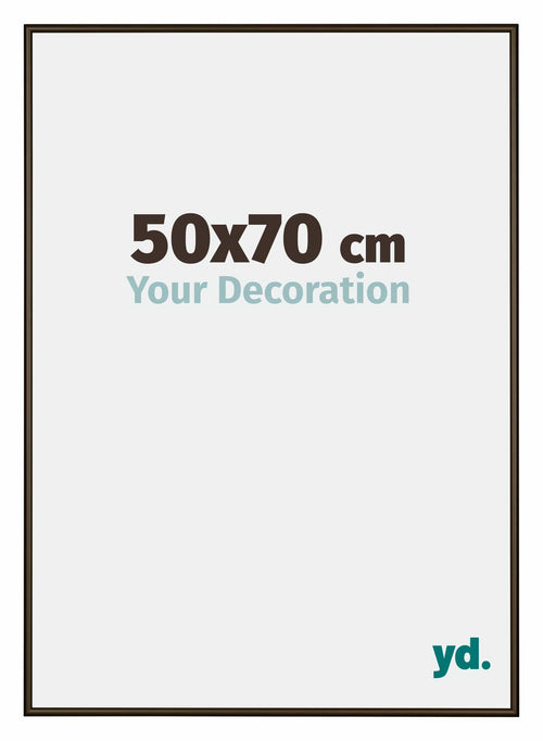 New York Aluminium Cadre Photo 50x70cm Structure Noyer De Face Mesure | Yourdecoration.fr