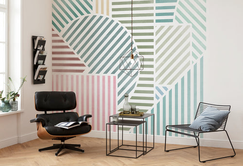 Papier Paint Jeux de Lignes Bonbon 300x250cm FLX6 039 Interieur | Yourdecoration.fr