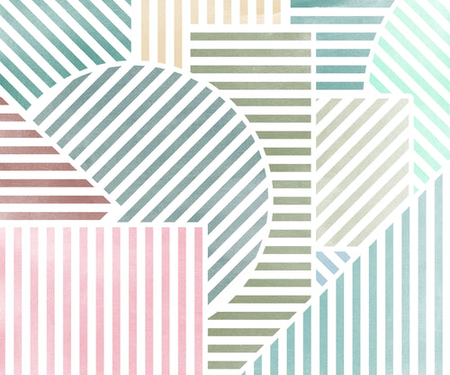 Papier Paint Jeux de Lignes Bonbon 300x250cm FLX6 039 | Yourdecoration.fr