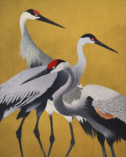 Papier Paint Yellow Cranes 200x250cm Komar FLX4 053 | Yourdecoration.fr