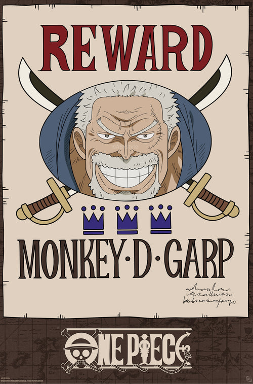 Poster One Piece Wanted Garp Cross Guild 61x91 5cm GBYDCOA008 | Yourdecoration.fr