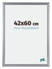 Tucson Aluminium Cadre Photo 42x60cm Argent Brossé De Face Mesure | Yourdecoration.fr