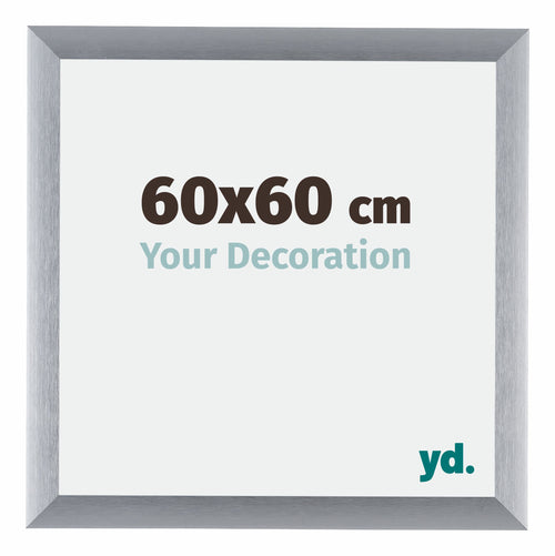 Tucson Aluminium Cadre Photo 60x60cm Argent Brossé De Face Mesure | Yourdecoration.fr
