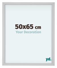 Virginia Aluminium Cadre Photo 50x65cm Blanc De Face Mesure | Yourdecoration.fr