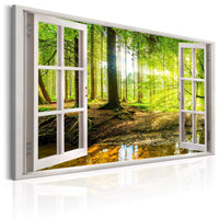 Artgeist Window View on Forest Tableau sur toile | Yourdecoration.fr