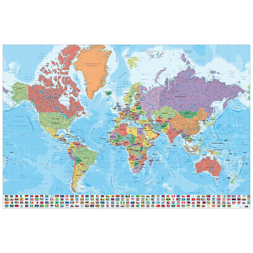 Grupo Erik GPE5127 Map World Ita Physical Politic Affiche 91,5X61cm | Yourdecoration.fr