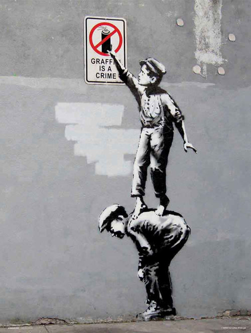 Grupo Erik Brandalised Grafitti Is A Crime Affiche Art 30X40cm | Yourdecoration.fr